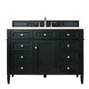 James Martin Vanities Brittany 48in Single Vanity, Black Onyx w/ 3 CM Eternal Marfil Quartz Top 650-V48-BKO-3EMR